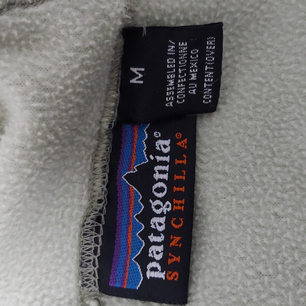 Patagonia Synchilla fleece hoodie in pale green. Sz M - Picture 5 of 6